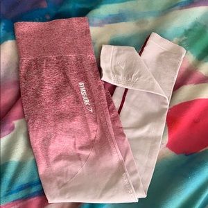 Pink gymshark ombré seamless leggings- S